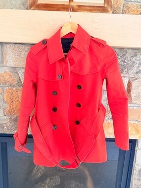 Coach Orange Coat with Belt Womens 2-4